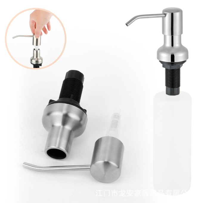Simple Installation 304 Stainless Steel Silicone Tube Kitchen Sink Soap Dispenser for Kitchen Sink