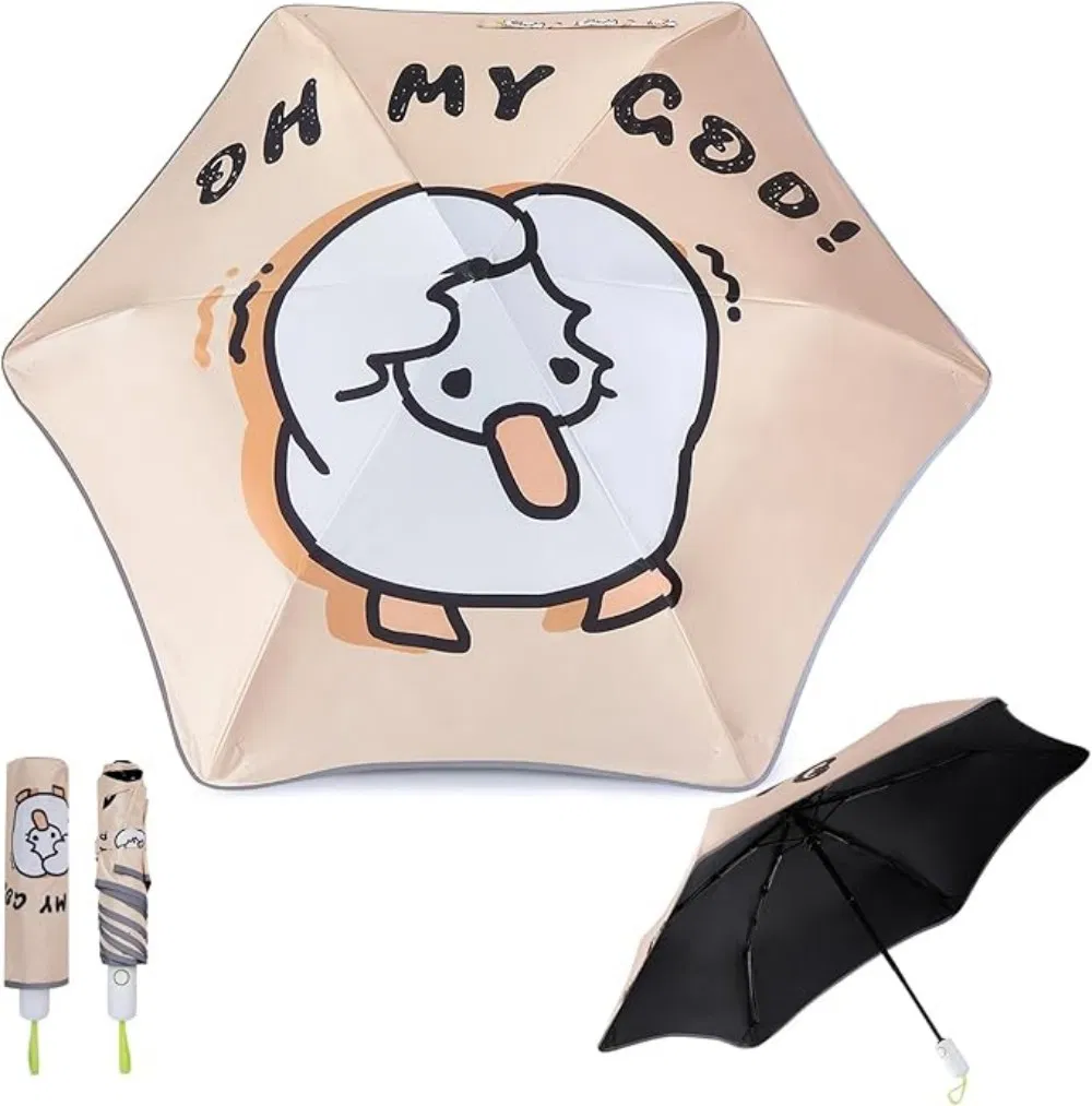 Auto Open and Close Lightweight Folding Umbrella with Rounded Corner for Kids
