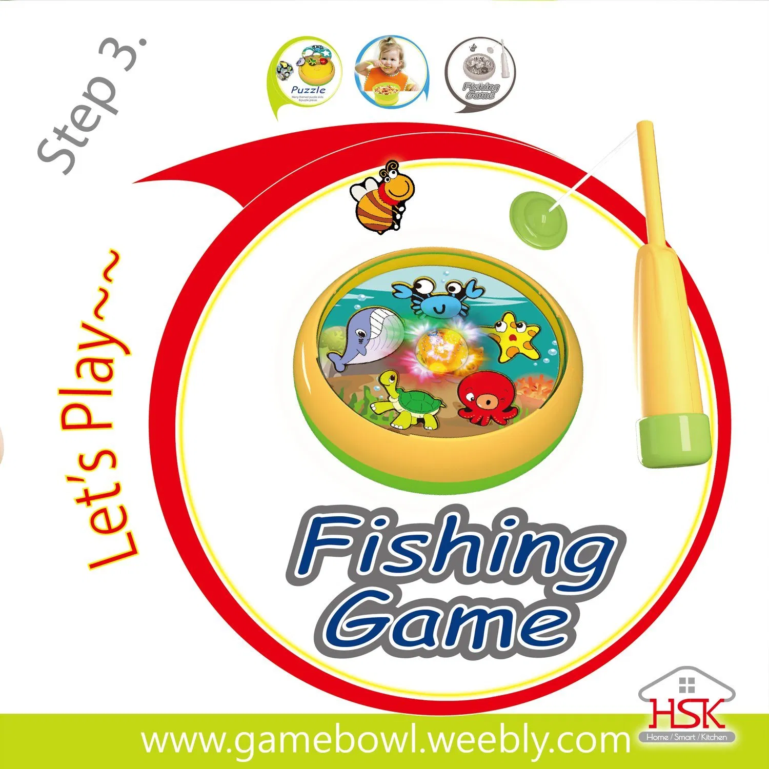 Kids Eating Bowl Puzzle Finishing Music and Light Toy