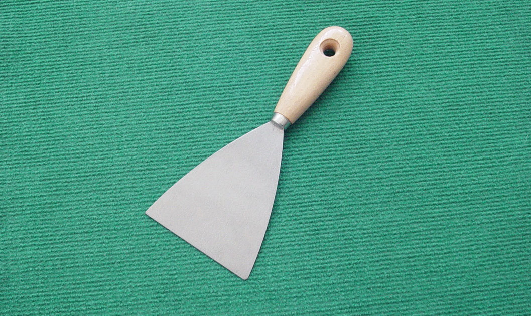 High Quality Rubber Plastic Handle Flexible Carbon Steel Plastering Putty Knife