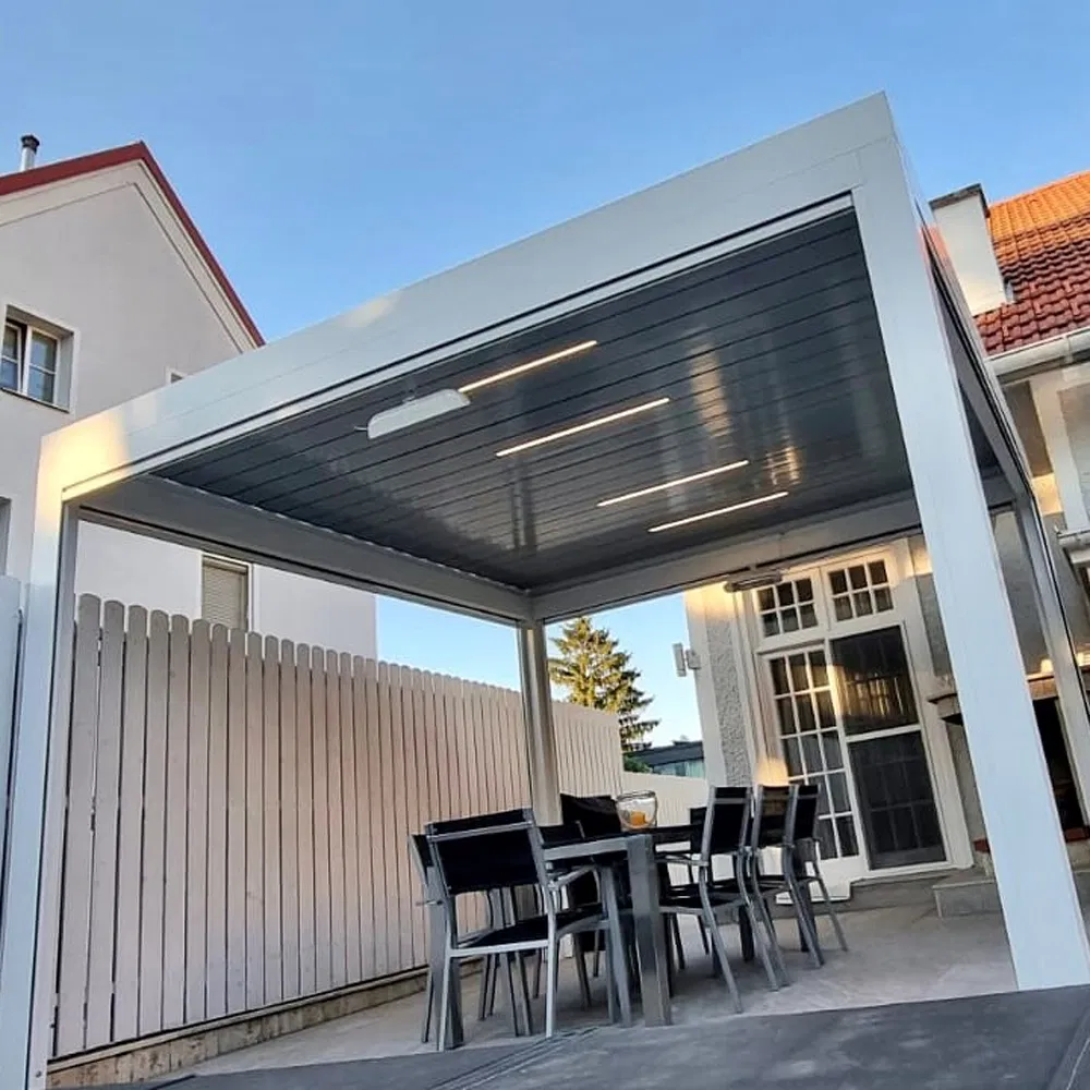 OEM/ODM Modern Furniture Hotel Tent Living Room Canopy Sun Shade Pavilion Bar Party Awning Restaurant Gazebo Aluminum Outdoor Pergola