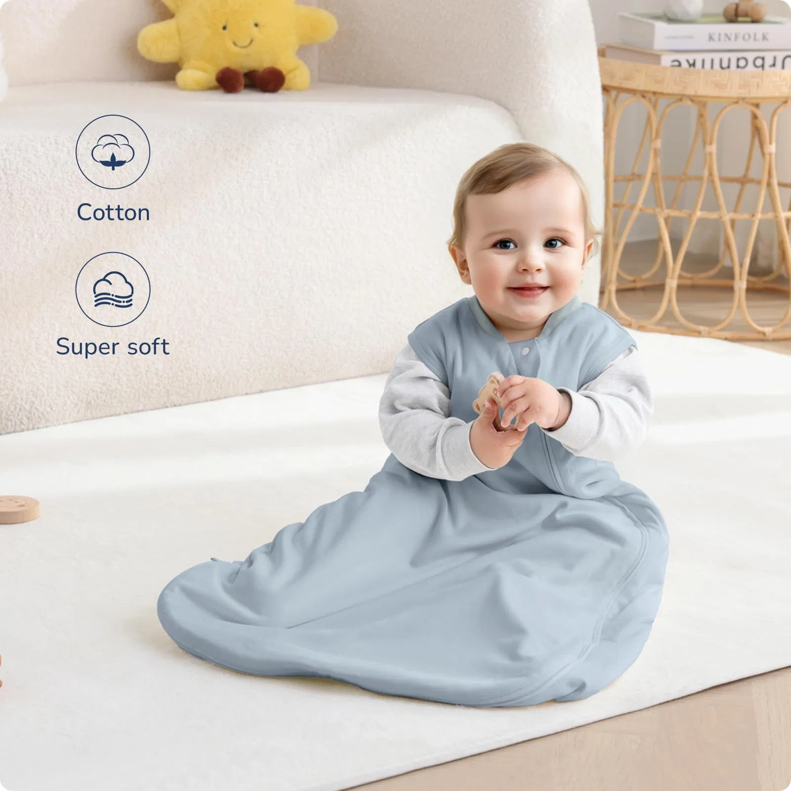 Wholesale Custom Cotton Baby Sleep Sack 6-12 Months Summer Lightweight Breathable Sleep Sacks for Baby Comfortable Fit