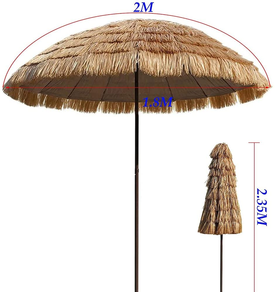 Heavy Duty Straw Plastic Garden Outdoor Umbrella