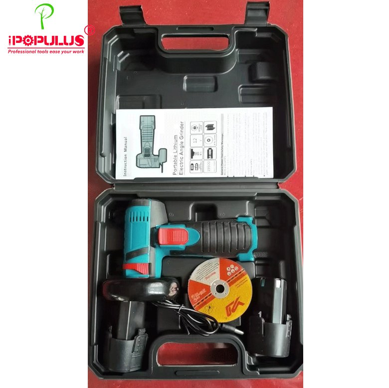 Ipopulus 800W Rechargeable Electric Power Tools Long-Lasting Battery Impact Drill Lightweight 100mm Cordless Angle Grinder