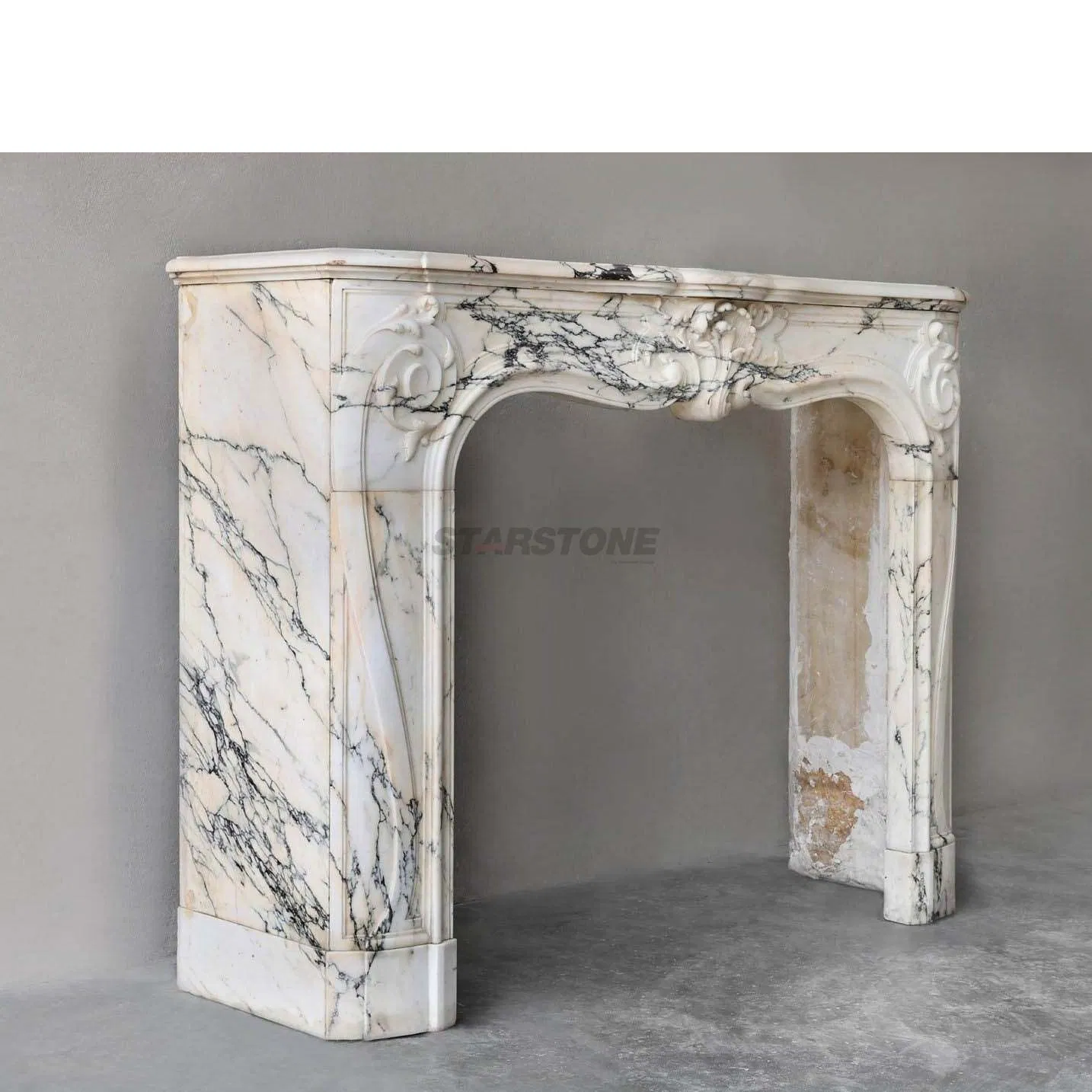 Luxury Calacatta Violar Marble Mantel Indoor Marble Fireplace Surround for Villa & Home Decoration