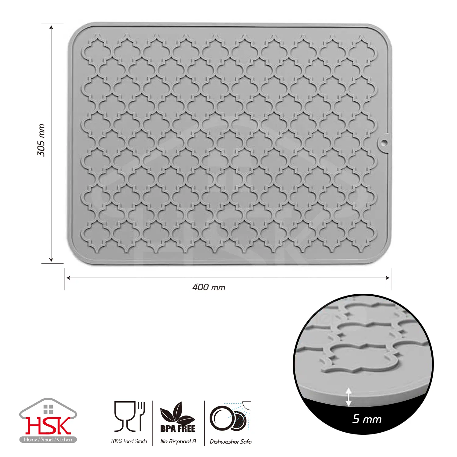 Silicone Draining Pad Non-Slip Silicon Trivet Drying Mat