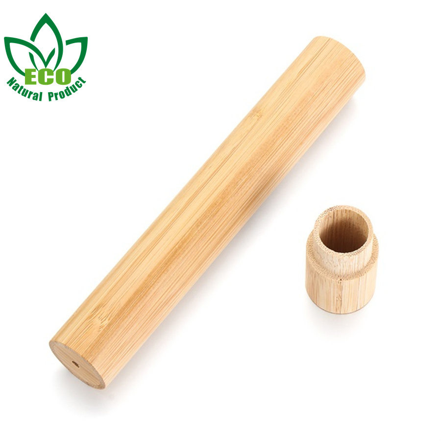 Natural Bamboo Toothbrush Tube Eco Friendly Toothbrush Holder Toothbrush Case Portable Wooden Tools
