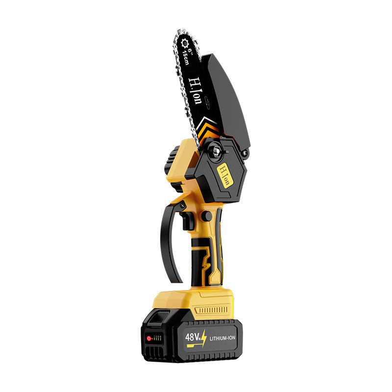 6 Inch Brushless Cordless Chainsaw, Portable One-Handed Electric Chainsaw for Tree Wood Cutting Lithium Battery Powered Chainsaw