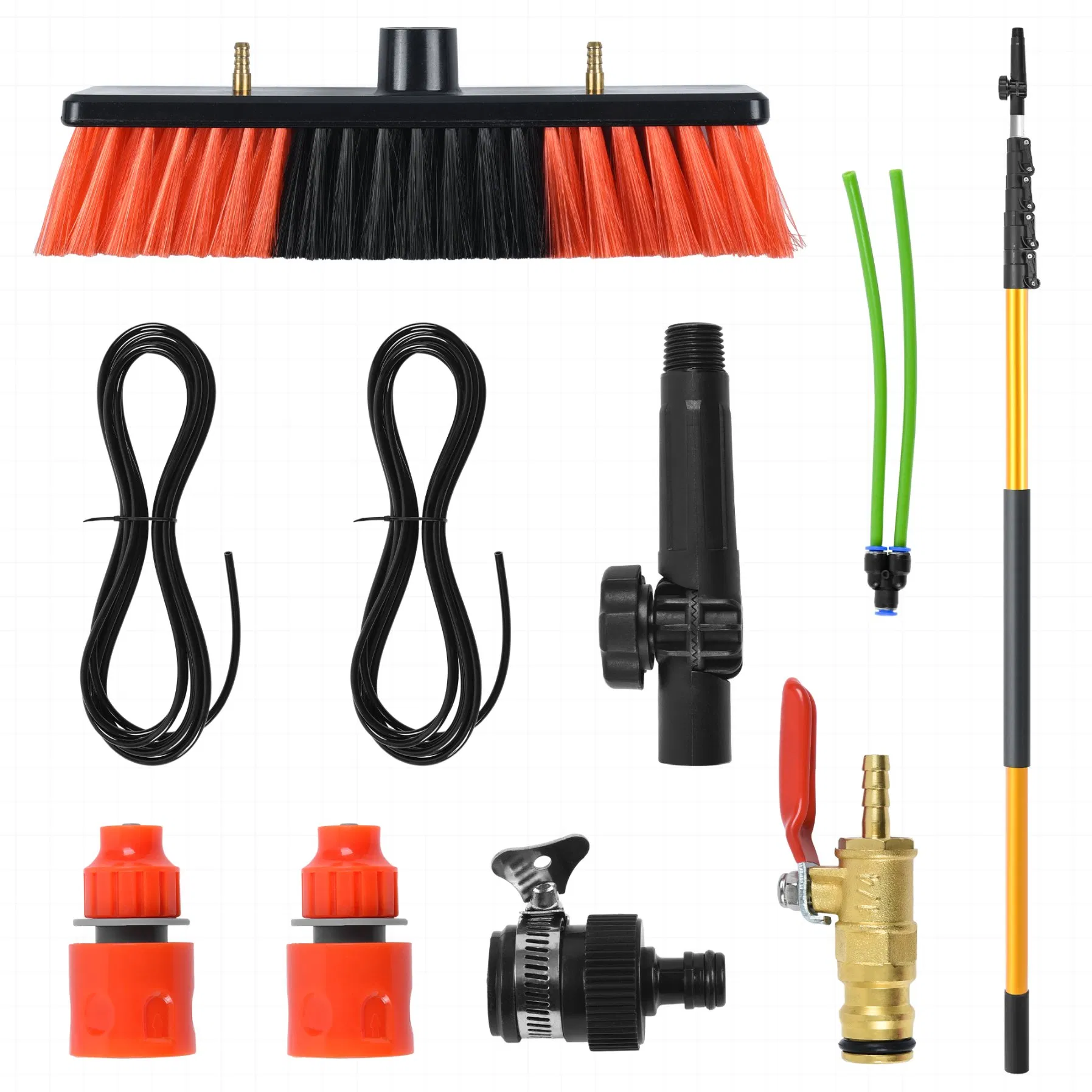 12FT Brushes with Built-in Water Pipes Solar Panels Windows and Vehicle Cleaning