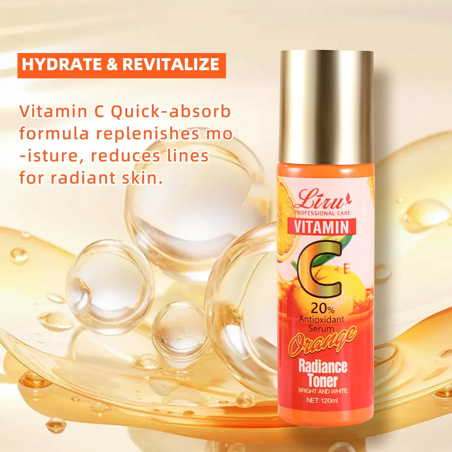 Vitamin C Facial Skin Toner Moisturizing Brightening Pore Tightening Whitening Face Toner