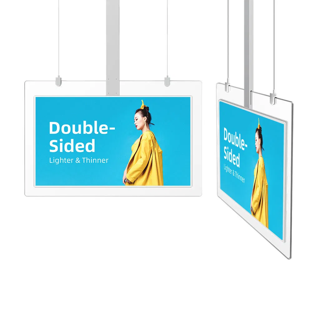 Hanging Double Sided Transparent LCD Screen Thin Digital Signage OLED Display