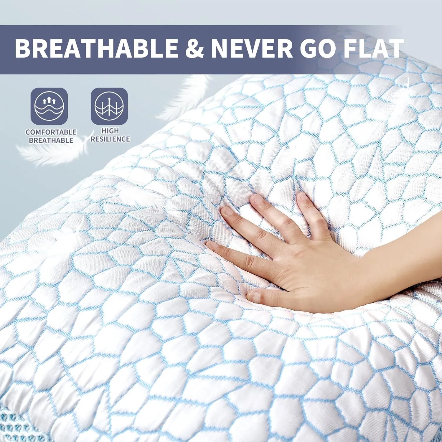 Double Sided Cooling Pillow for Hot Sleepers, Shredded Memory Foam Pillows