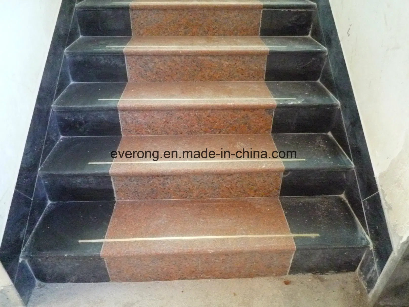 Mixed Color Granite Design Tile Full Polished Glazed Step/Stair/Tread Tile Indoor Decoration