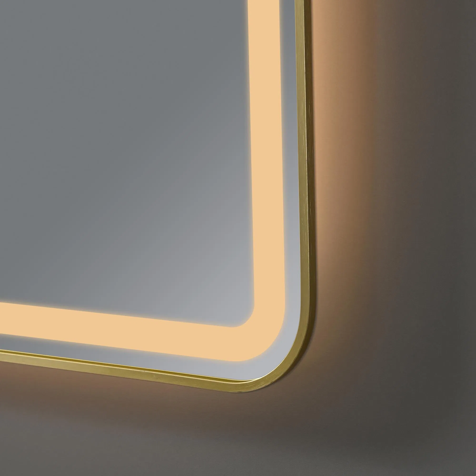 Smart Bathroom Framed Lighted Mirrors Wall LED Mirror with Anti-Fog Espejo