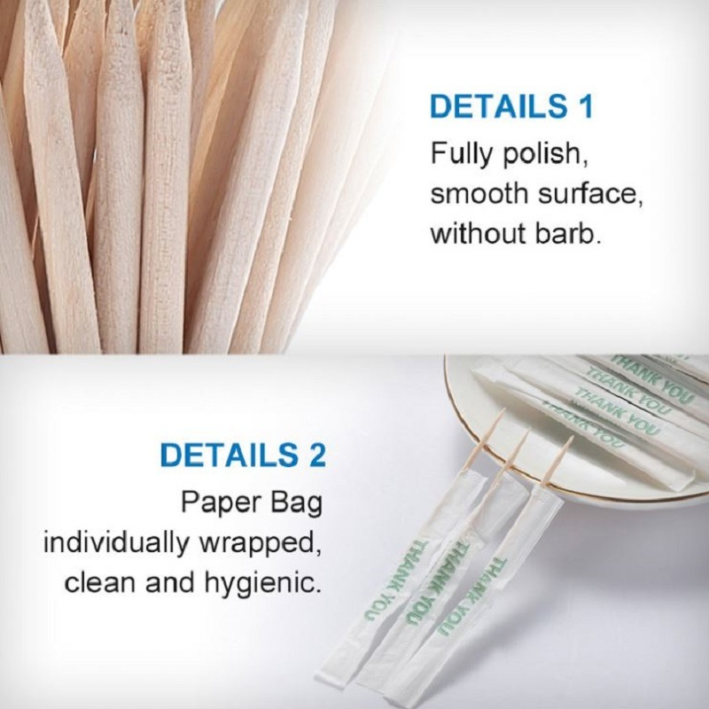 Natrul Paper Wrapped Mint Flavoured Wood Bambootoothpick Food Grade