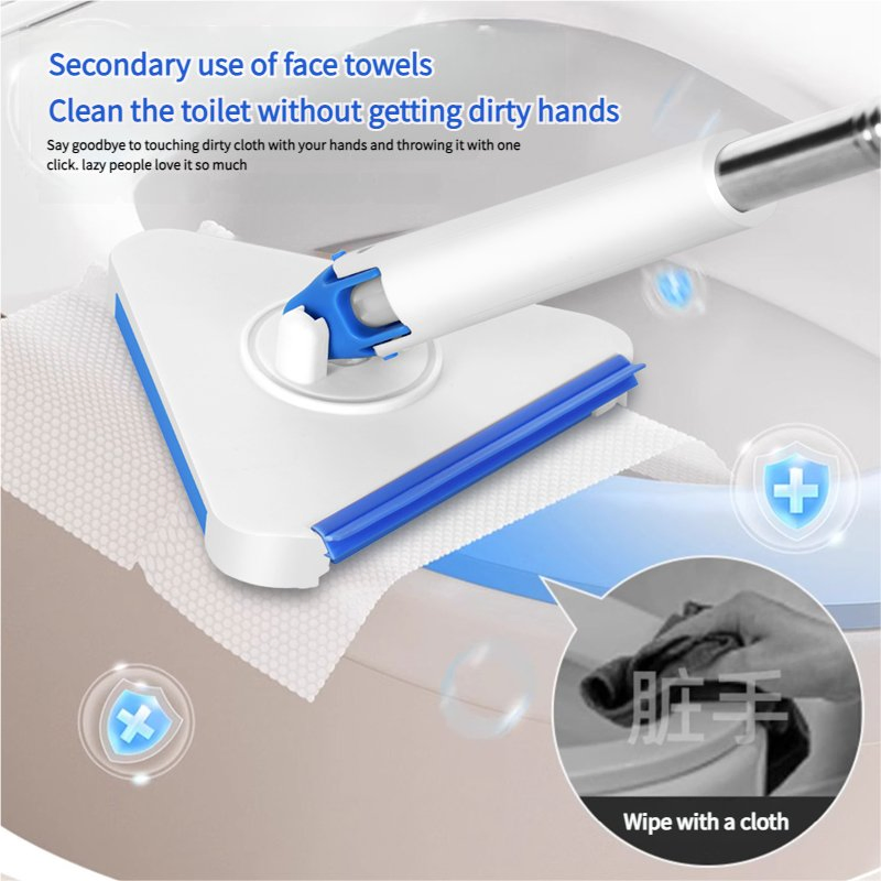 Flat Mop Stainless Steel Extendable Handle Microfiber Pad Wet Dry Cleaning Mop