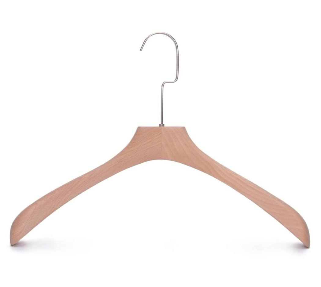Beech Wood Wide Shoulder Natural Color Without Lacquer for Coat Hangers