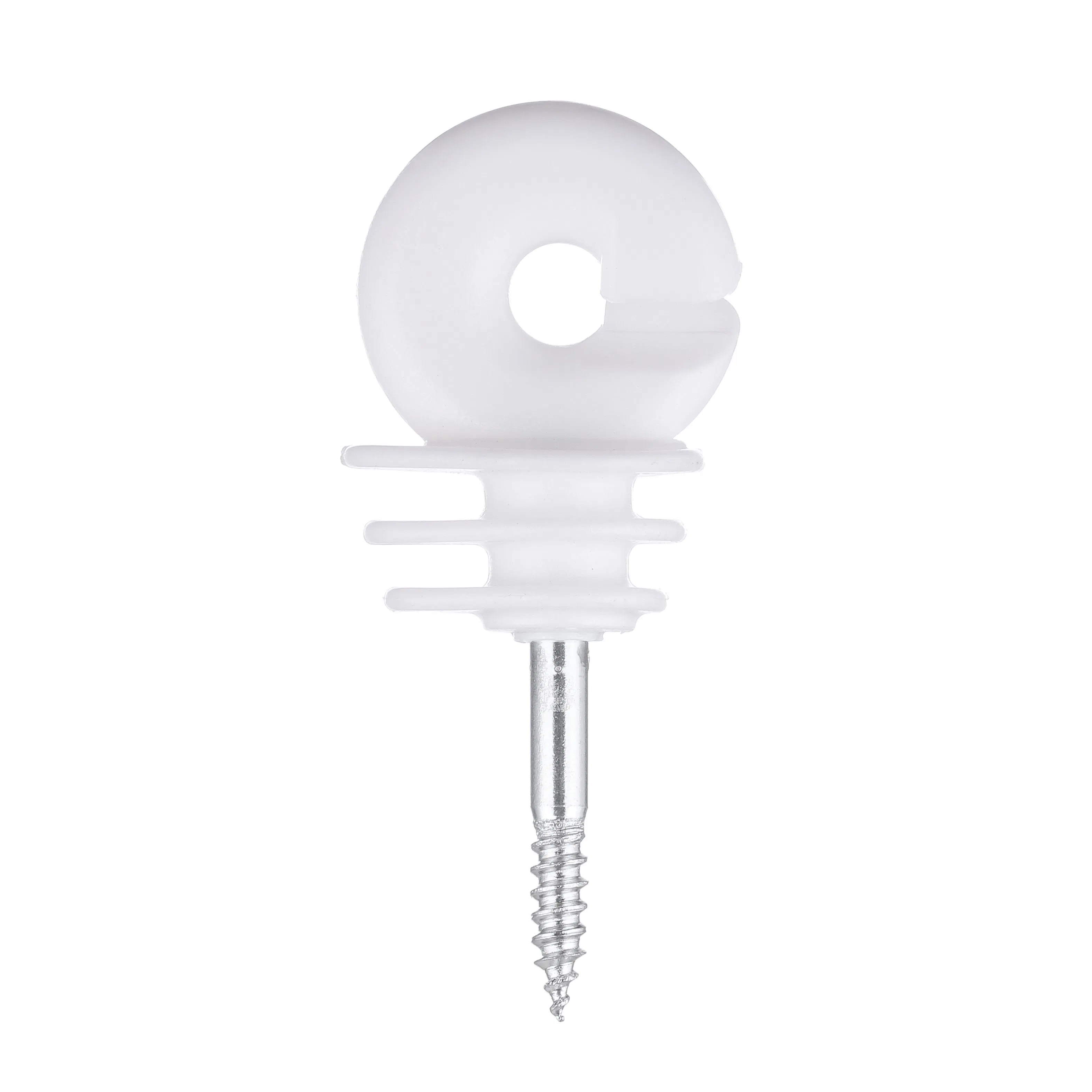 Customized Plastic Electric Fence Accessories 4mm Wire 5.8mm Wood Post Screw in Farm Fencing Ring Insulator