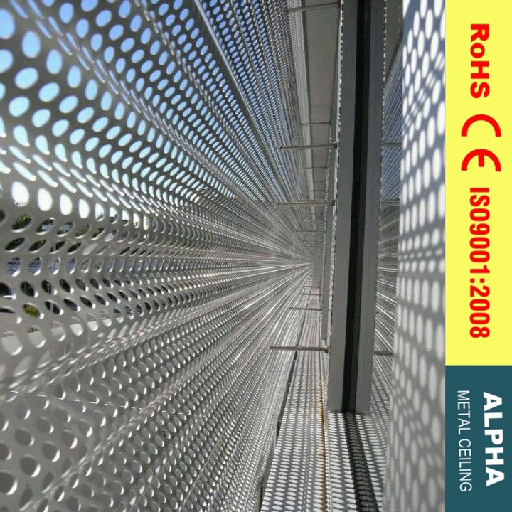 Metal Exterior Claddings Customized Perforated Aluminum Curtain Wall Facades Wave Panel