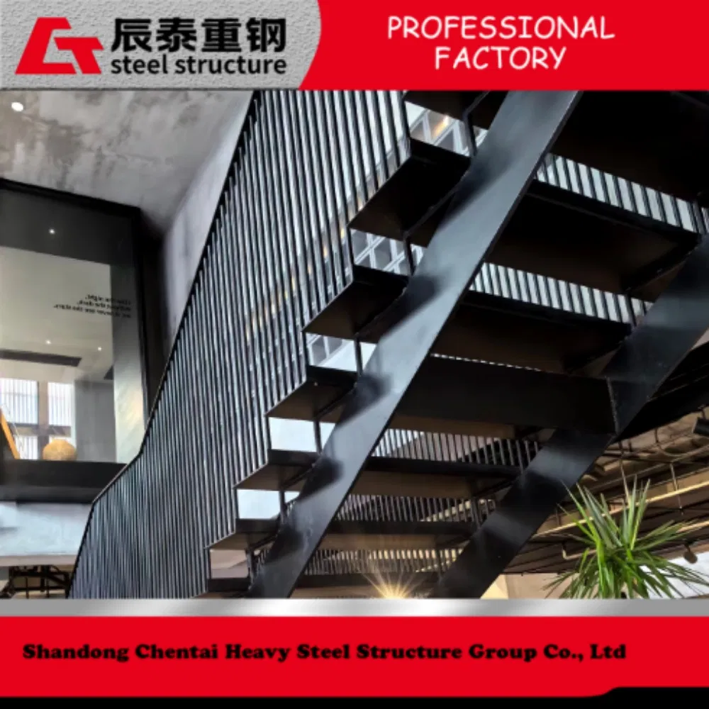 Building Material Steel Structure Staircase for Coffee Shop Indoor Building