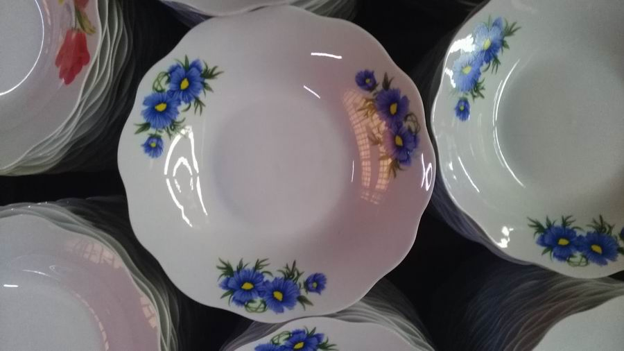 8"Soup Plate Cut Edge Cheap Flower Decal Porcelainware Ceramics Tableware