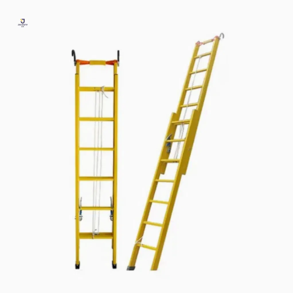 High Quality Heavy-Duty Portable Fiberglass Telescopic Ladder with Jtel-Type Design