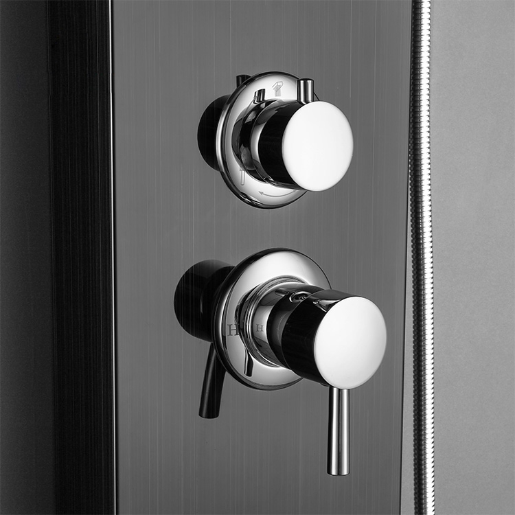 Luxury Waterfall Rainfall Shower Panel Faucet Wall Mount Bathroom Two Handles Shower Tower