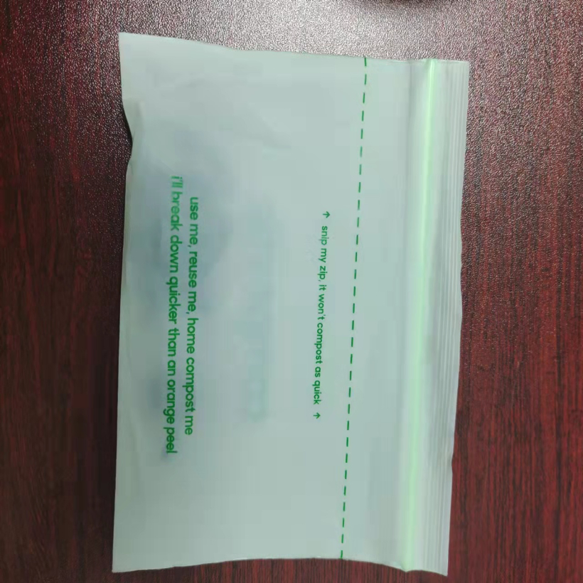 Frosted Pbat PLA Material Corn Starch Compostalbe Zipper Bag for Furit