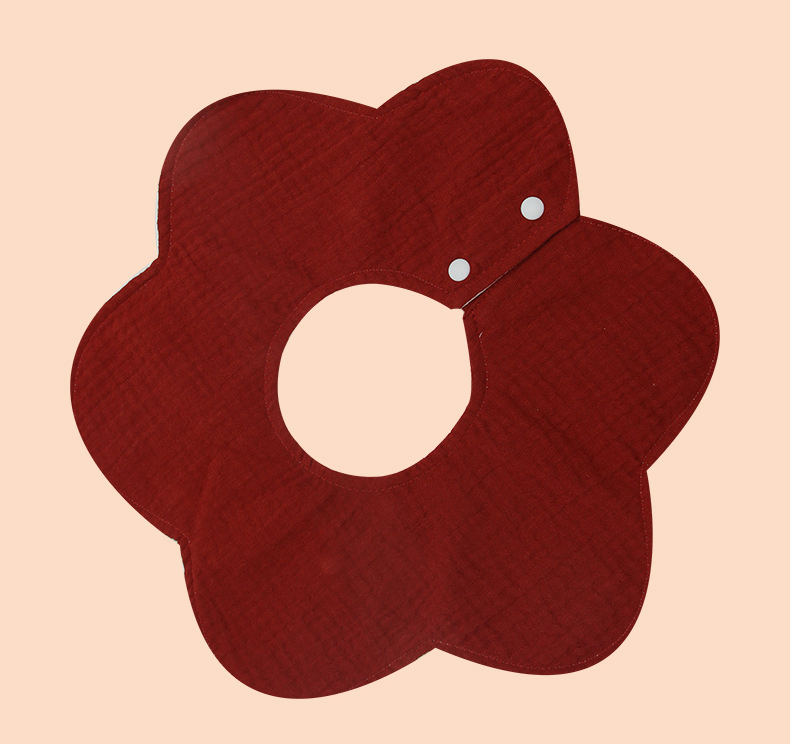 New Infant and Toddler Bib Waterproof Gauze Bib 360-Degree Rotatable Newborn Saliva Towel Petal-Shaped Bib