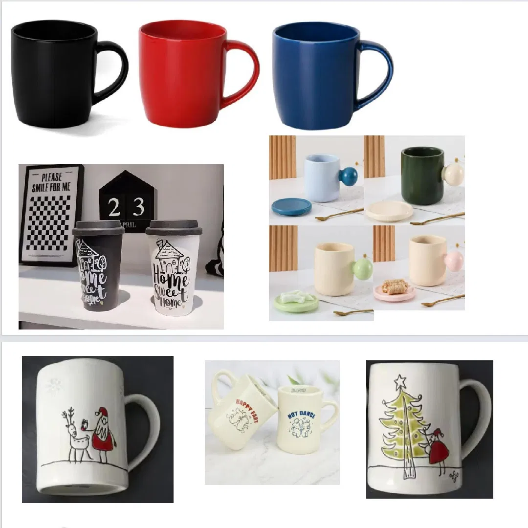 Personalized Sublimation Gift Red Black Cafe Brand Promotional Ceramic Coffee Cup Mug