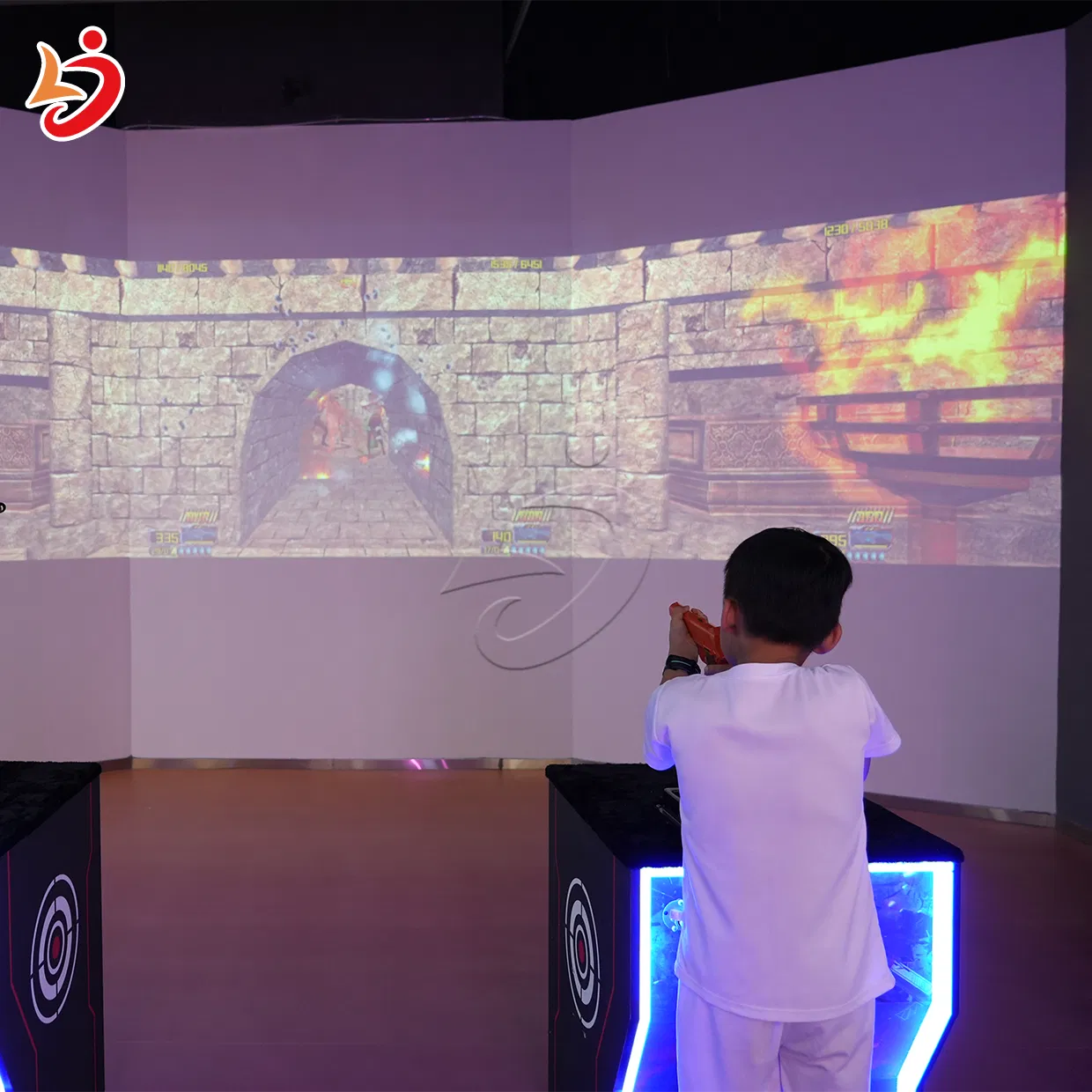 Interactive Indoor Playground Projector Game for Multiple Players