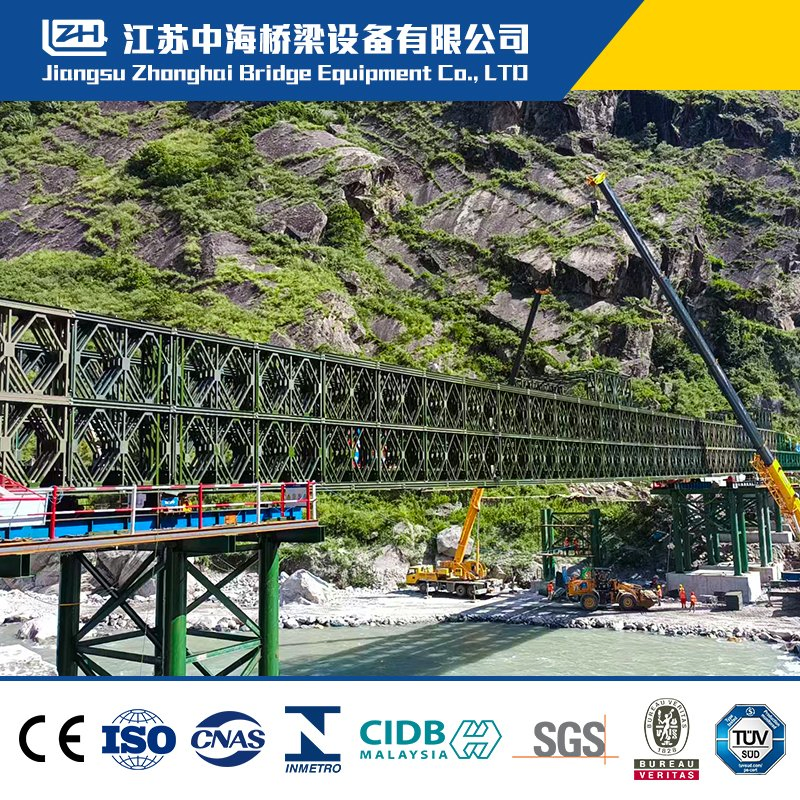Elegant Painted Light Suspension Bridge with Steel Structure Design Bailey Bridge