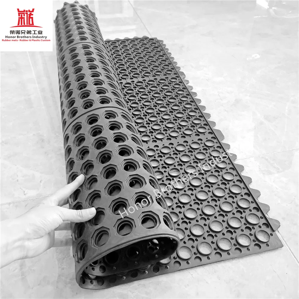 Commercial Anti-Fatigue Drainage Rubber Matting 36"X36"Heavy Duty Non-Slip Floor Mats for Home or Business Indoor/Outdoor Use Workstation Mat, Black