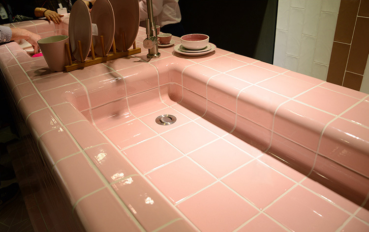 Pink Color Bullnose Tile Corner Tile for Kitchen Table Bathroom Sink