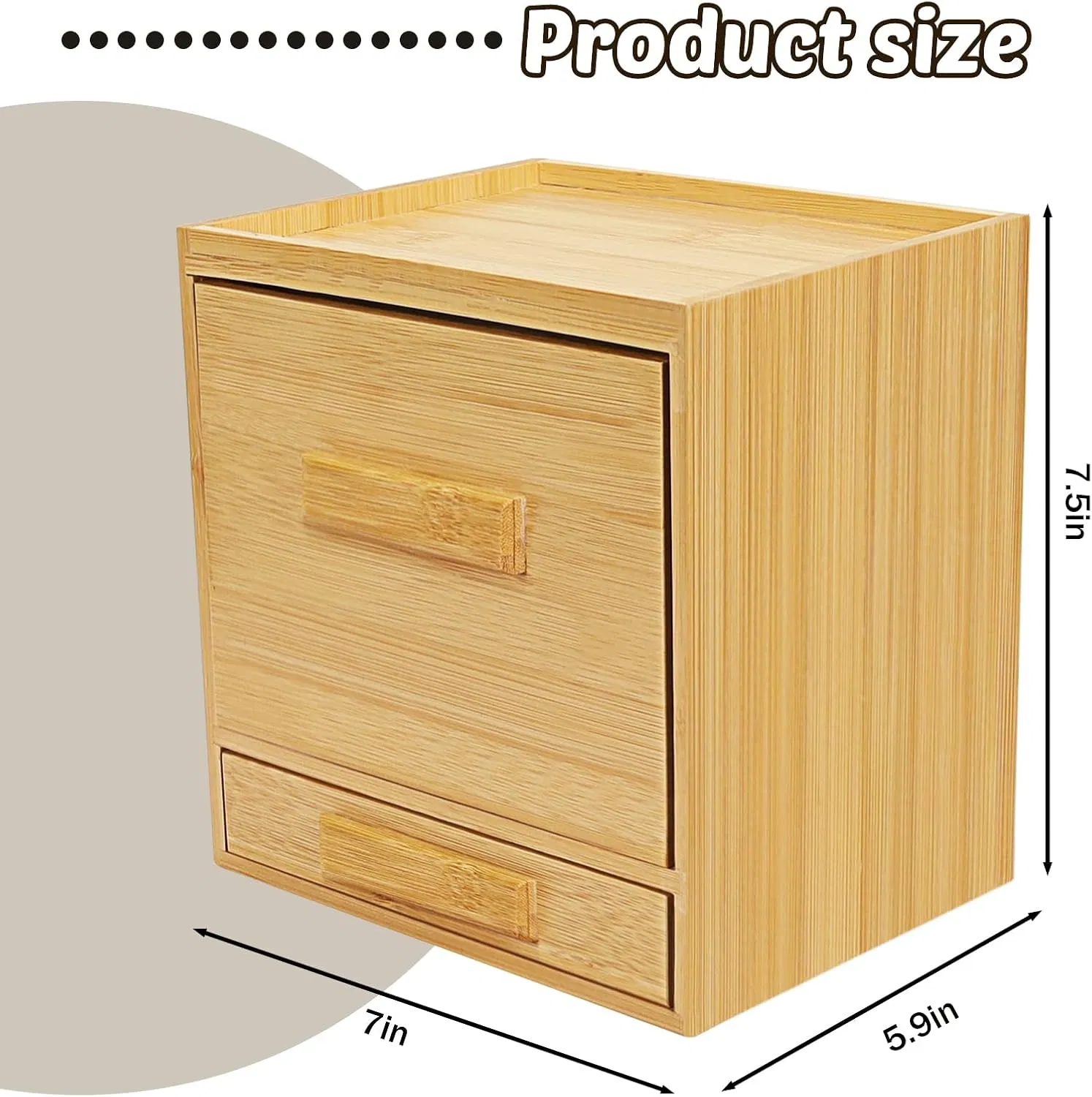 Bamboo Modern Minimalist Drawer Style Desktop Wash Towel Hair Accessory Storage Box
