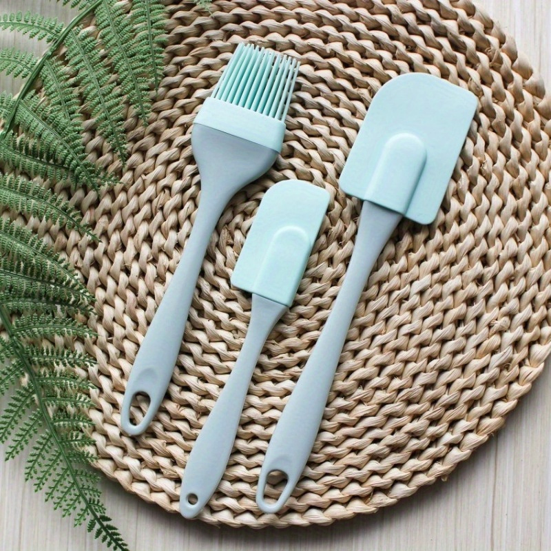 3-Piece Silicone Baking Tool Set Spatula, Sauce Brush & Cream Scraper