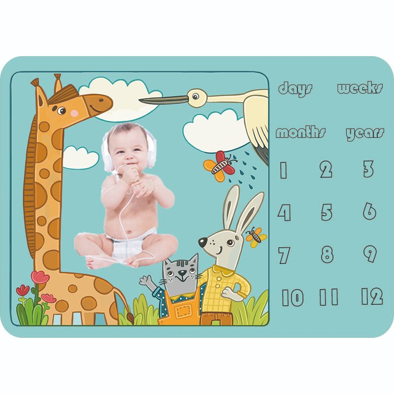 Flannel Soft Good-Looking Baby Photo Milestone Blanket