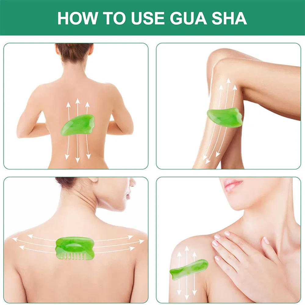 Body Scraping Plate Guasha Resin Facial Anti Aging Gua Sha Set