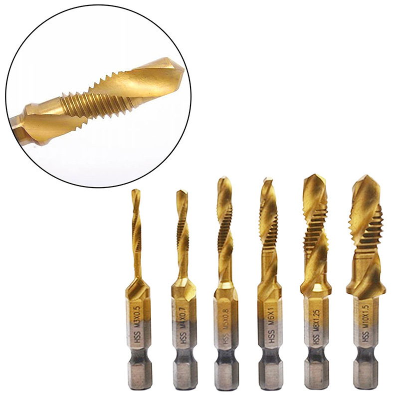 Hot Sale HSS 1/4 Shank Combined Drill and Taps with Tin Coating