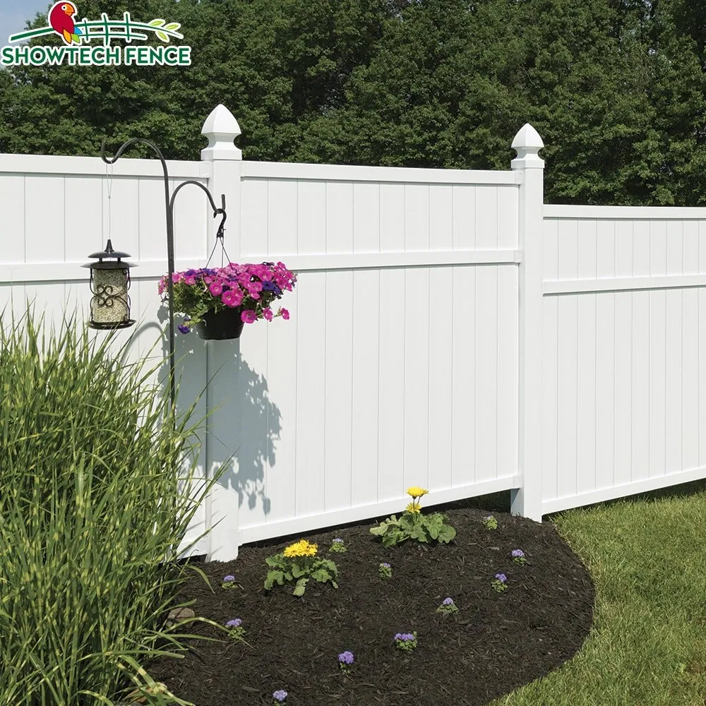 White PVC 6′ H/8′ W Vinyl Privacy Garden Fence