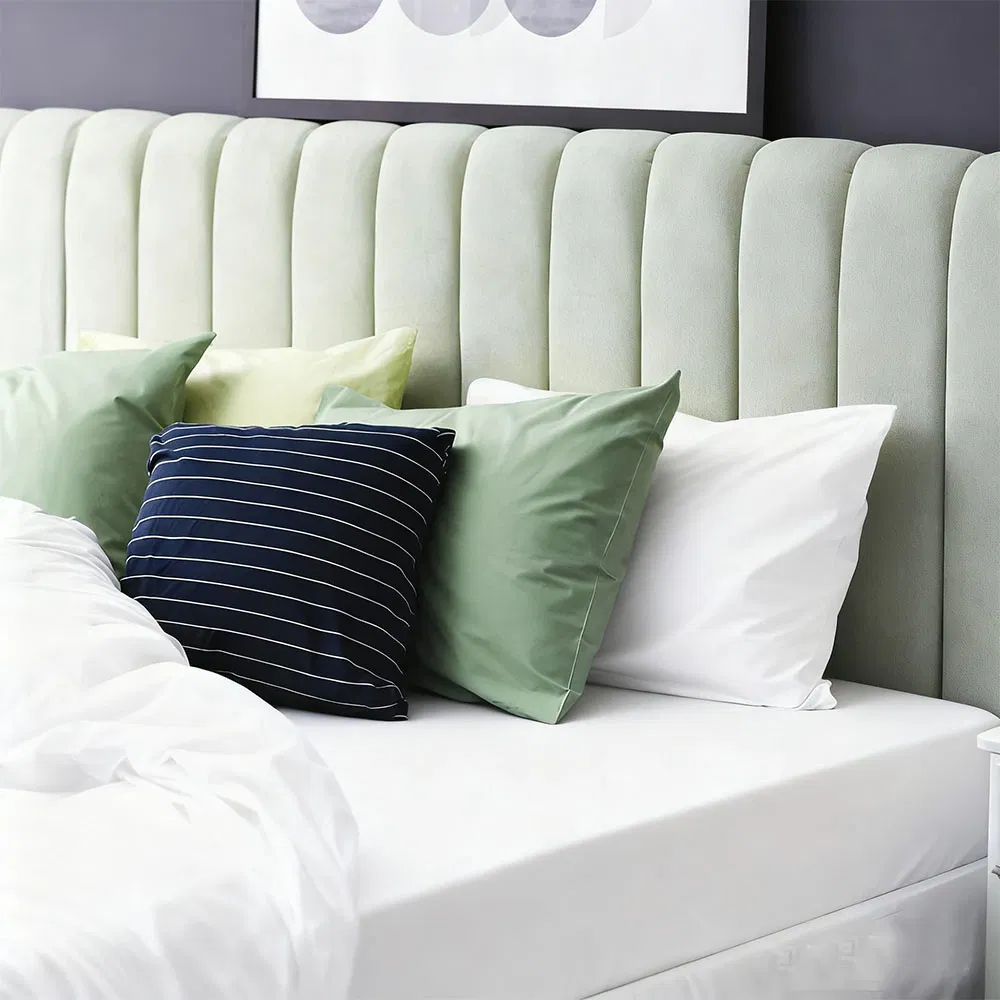 Soft Breathable Waterproof Bed Sheet Cotton Fitted Sheet Machine Washable Home Bedding Textile