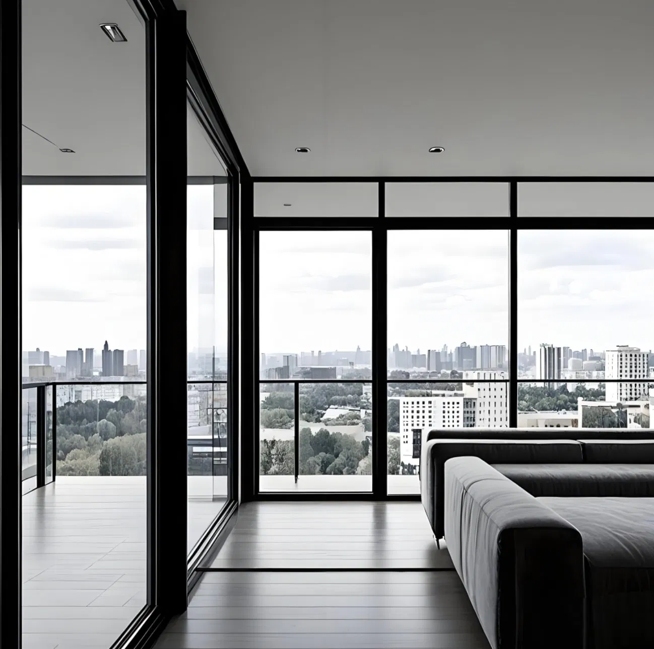 Современные алюминиевые двери для балкона и террасы