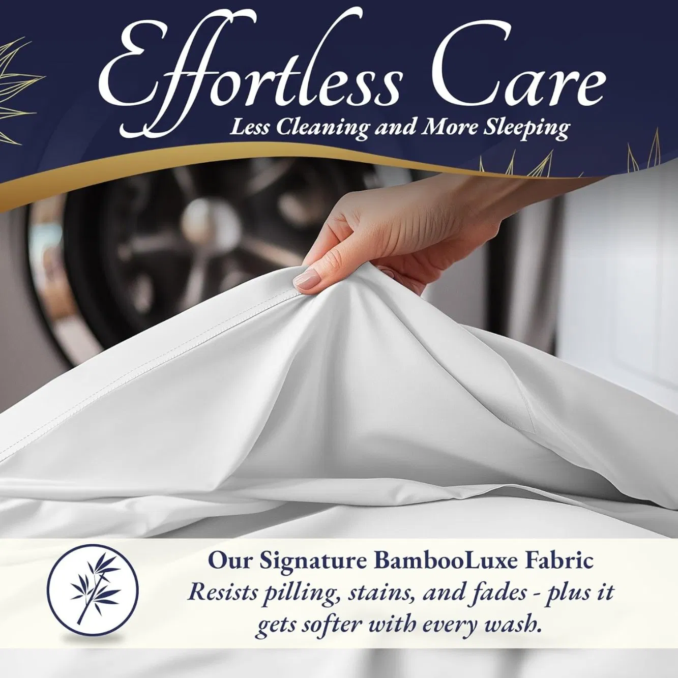 100% Viscose Bamboo Fiber Flat & Fitted Sheet King Size 4PCS Ultra Soft Luxuriously Home Hotel Textile Cool 17-Inch Deep Pockets Double Stitching Bed Sheets