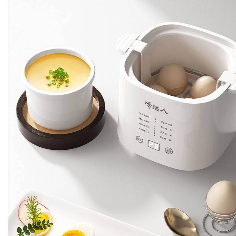 Quick Prep Compact Ceramic Egg Cooker with Versatile Cooking Options
