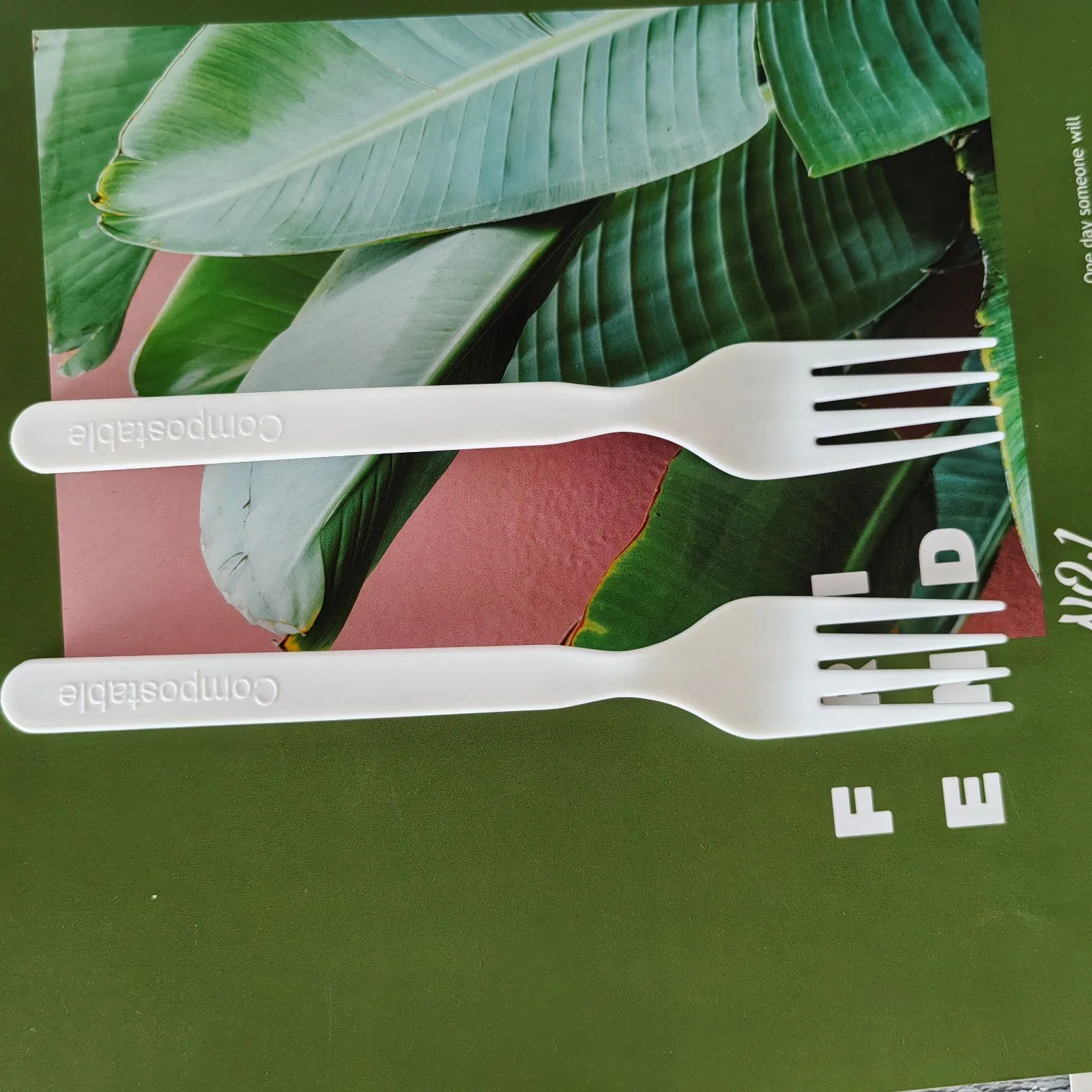 7" Disposable Cpla 7" Cutlery Plant Based Compostable Forks Biodegradable Cutlery Kit
