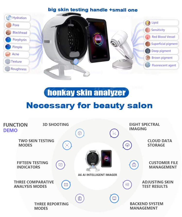 2026 New Ai High Definition Skin Analyzer Face Lifting System 32g Deep Penetration Reaction Skin Problems Skin Analyzer Machine