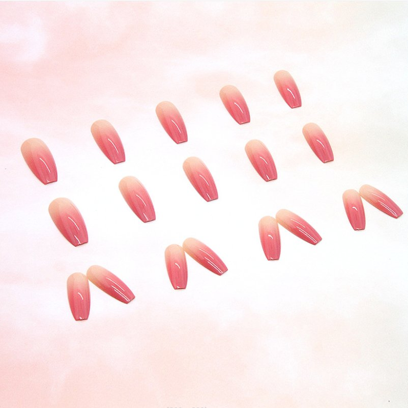 High Quality Wholesale Matte Ballerina Long French Blue Wavy Fake Nails