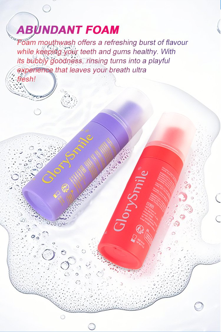 Travel Size Foaming Mouthwash Fruit Flavor 55ml Fresh Breath Liquid Toothpaste