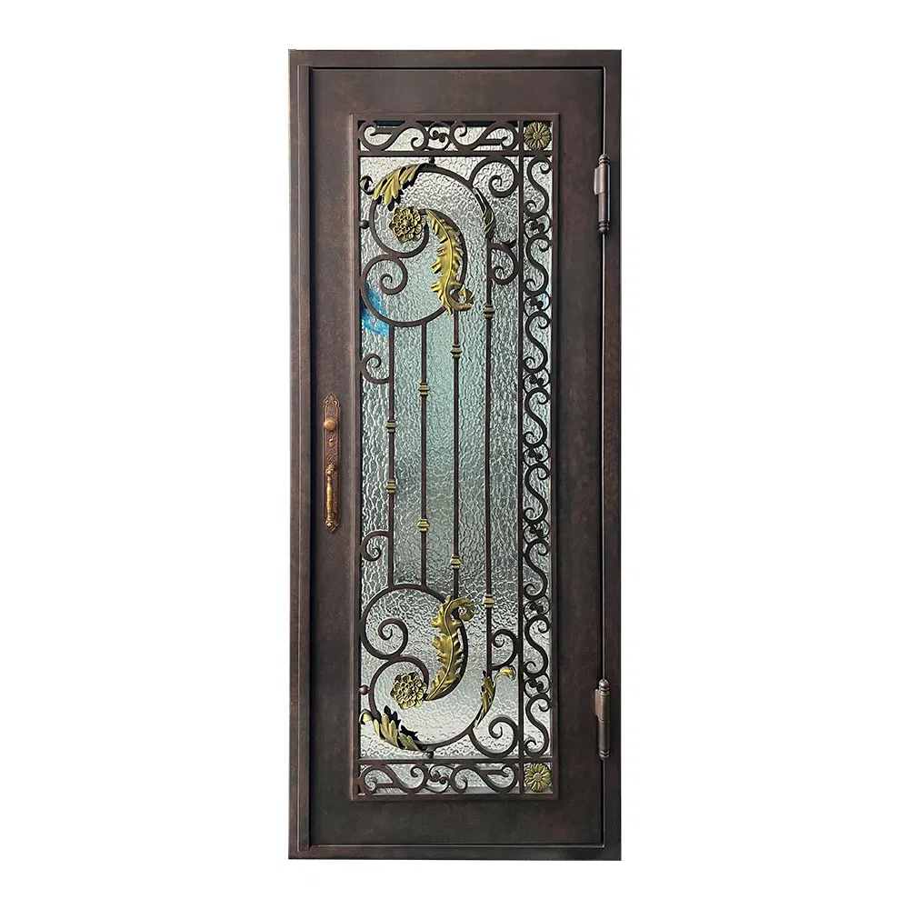 New Custom Large Composite Luxury Front Gate Black Color Steel Door