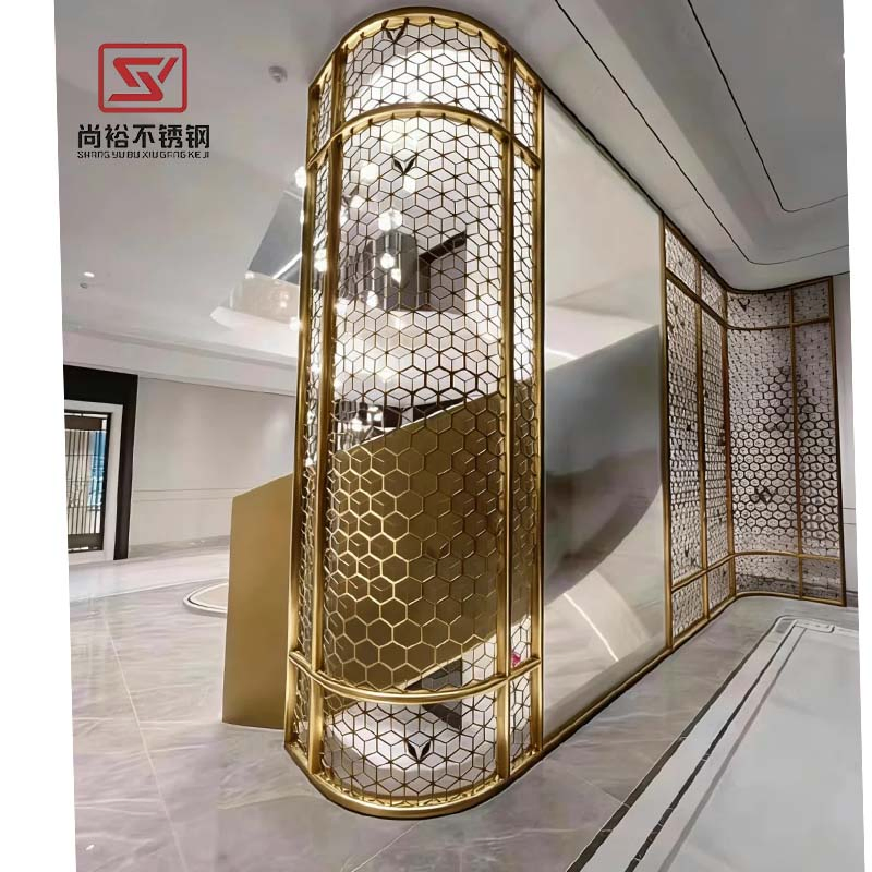 Screen Hotel Divider Customized Decorative Stainless Steel Metal Living Room Partition
